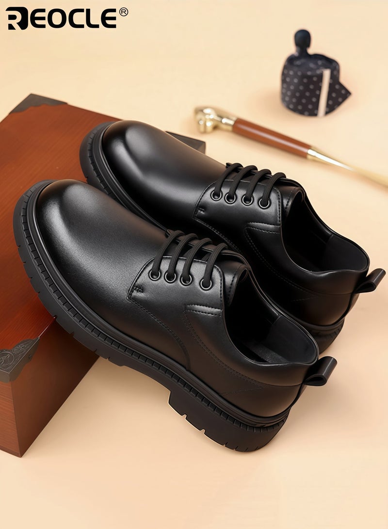 ريوكل أحذية رجال الأعمال بتصميم جلدي وميزة مقاومة للماء، أحذية رسمية مع نعل خفيف لحفلات الزفاف والموضة في العمل - Image 1